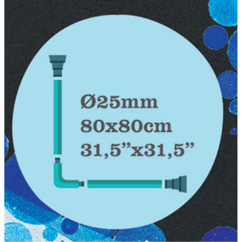 BARRA CORTINA BAÑO CURVA BLANCA 80X80CM AQUA