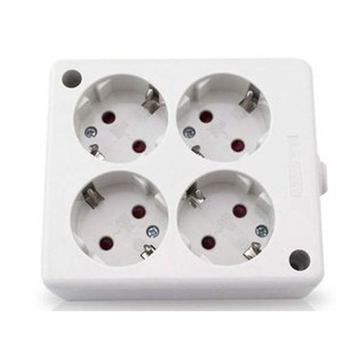 BASE MULTIPLE TTL 4 TOMAS CUADRADA S/CABLE