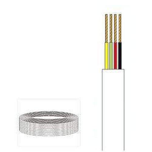 ROLLO CABLE TELEF.PLANO 100 MT 4HILOS BLANCO