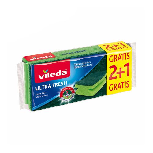 ESTROPAJO SALVAUÑAS ULTRAFRESH 2+1 ANTIBACT.VILEDA