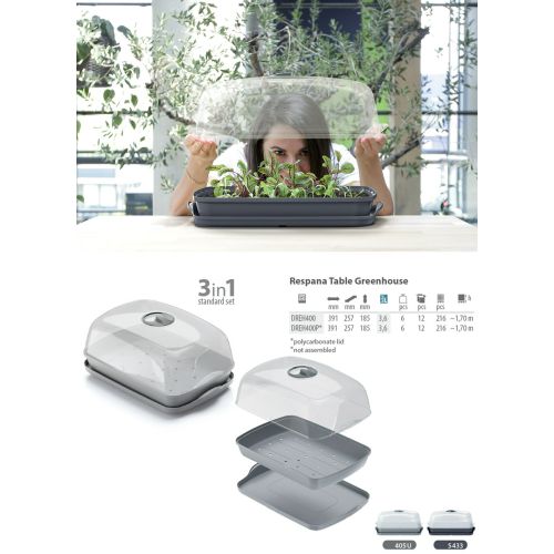 HUERTO RESPANA TABLE C/CUPULA 39CM 3,6L VERDE