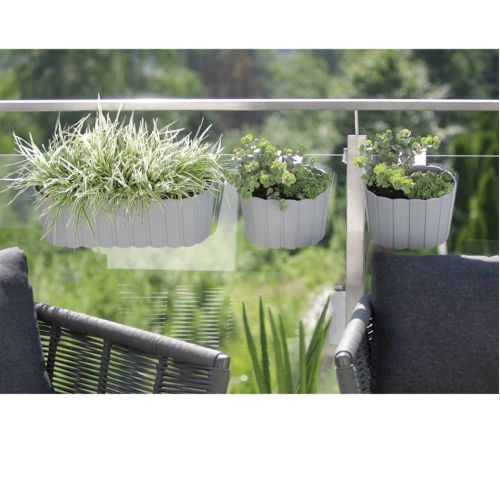 MACETA BALCON BOARDEE HOOK 14 BLANC 1,4L