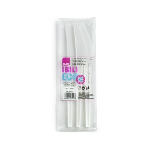 CUCHILLO ECO ALMIDON MAIZ DESECHABLE BLANCO 6UDS