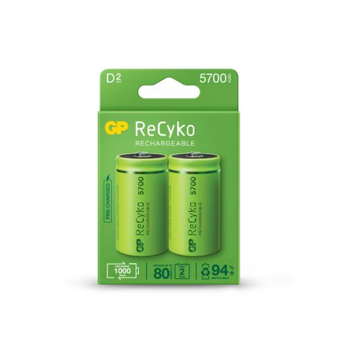 PILA RECARGABLE RECYKO LR20 1,2V 5700MAH 2 UNDS