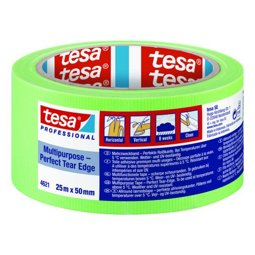 CINTA MULTIUSOS EXTERIOR TEJIDO VERDE 25M X 50MM