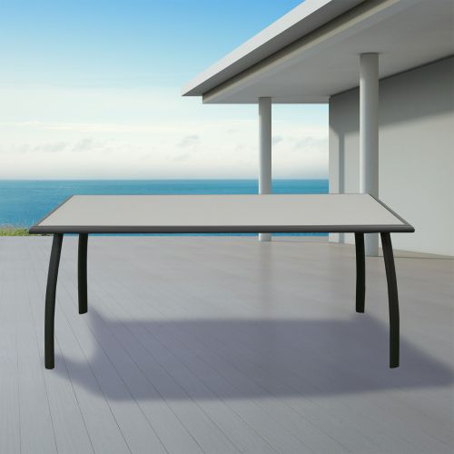 MESA JARDIN PORTOFINO ALUM. Y CRISTAL 180X100X75CM