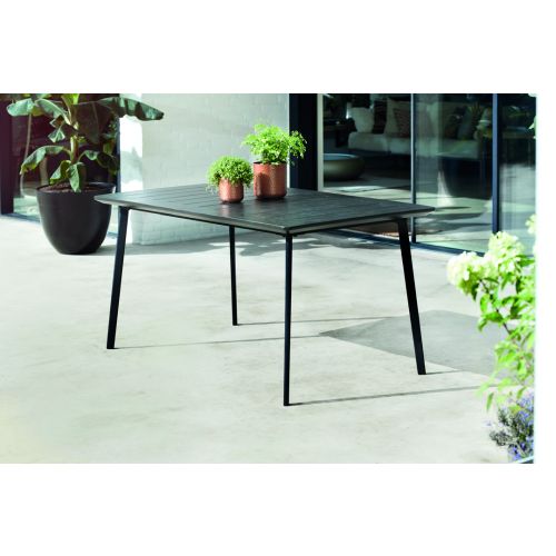 MESA JARDIN RESINA 146X87X75CM ANTRACITA
