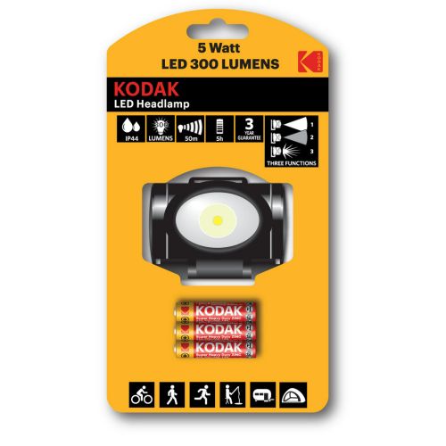 LINTERNA FRONTAL KODAK LED HEADLAMP 300LM+3XAAA
