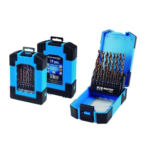 JUEGO 19 BROCAS HSS-CO 5% DIN338 1-10X0,5MM