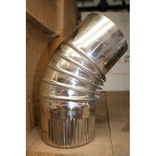 CODO ESTUFA 45 GRADOS GALVANIZADO 150