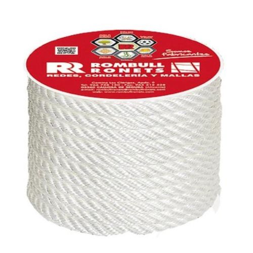 CARRETE CUERDA CABLEADA PP 4C 12MM X 15MTS BLANCA
