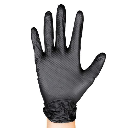 GUANTE NITRILO DIAMANTADO NEGRO S/POLVO 90UDS XL