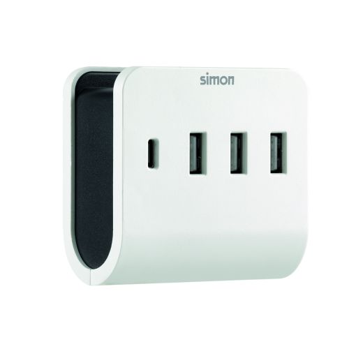 ADAPTADOR 3 USB A + 1 USB C C/SOPORTE SMARTPHONE