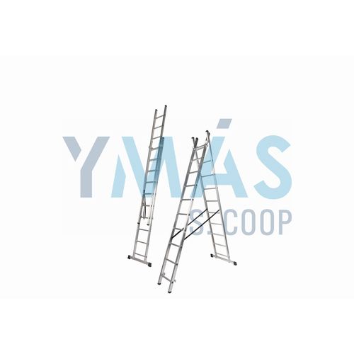 ESCALERA ALUMINIO 2 TRAMOS 3.38X5.59MT 2X12 PELD