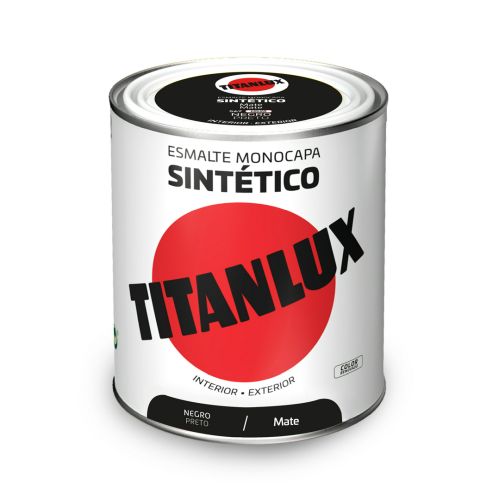 ESMALTE SINTETICO TITANLUX NEGRO MATE 750ML