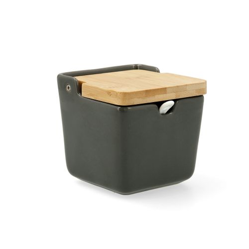 AZUCARERO PORCELANA GRIS 10X10X11CM
