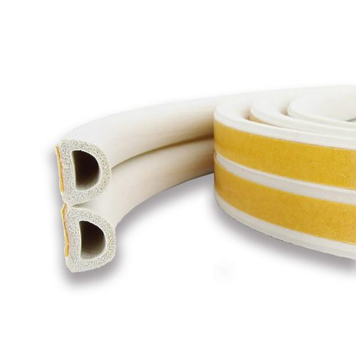BURLETE ADHESIVO "D" BLANCO 6M 9X4MM