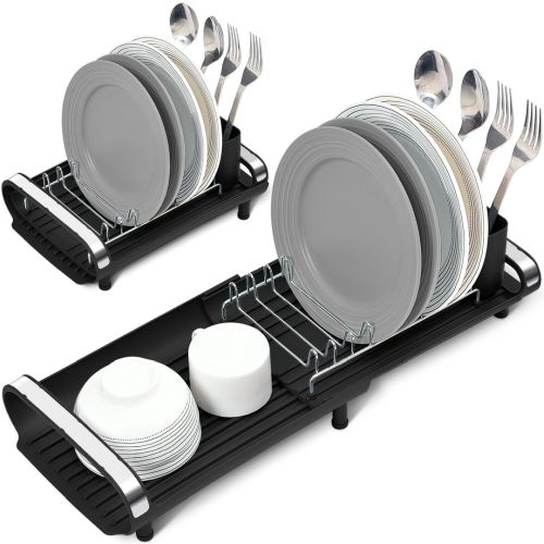 ESCURREPLATOS EXTENSIBLE ACERO INOX PP NEGRO