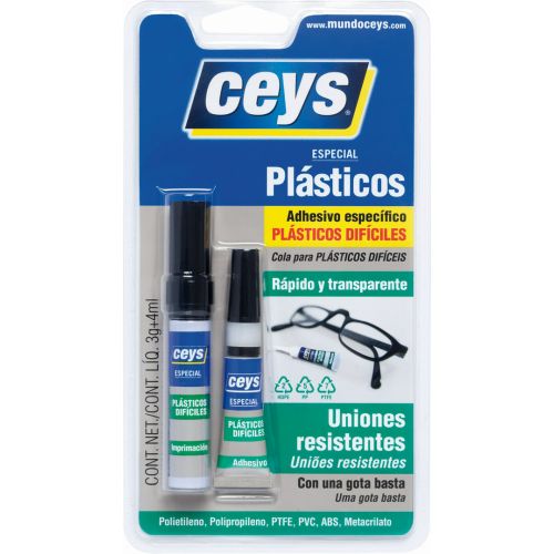 ADHESIVO ESPECIAL PLASTICOS DIFICILES CEYS 3G+4ML