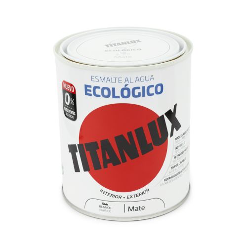 ESMALTE AL AGUA ECOLOGICO BLANCO PIEDRA MATE 750ML