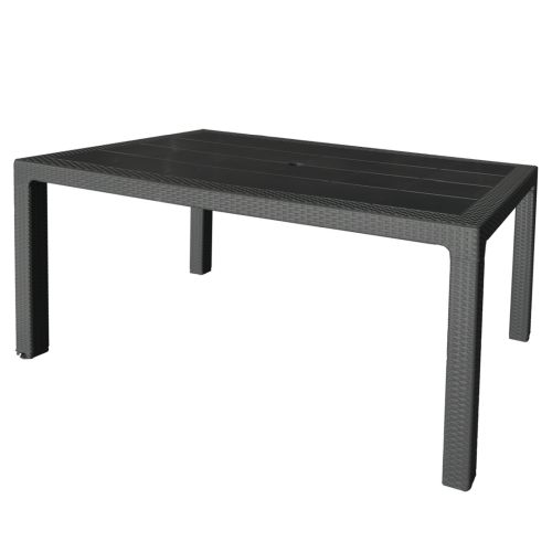 MESA JARDIN RATAN ANTRACITA 150X90X72CM