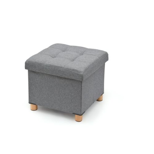 PUF ALMACENAJE PATAS DE MADERA 38X38X34CM