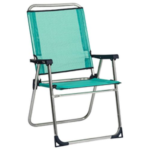 SILLON FIJO FIBRELINE ALUMINIO AZUL RESPALDO ALTO