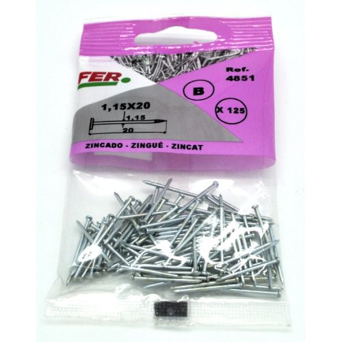 PUNTA ACERO ZINCADO CABEZA PLANA 2.5X40 BLISTER