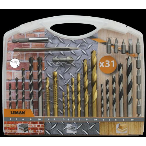 JUEGO 31 BROCAS MIXTO METAL/MADERA/HORMIGON