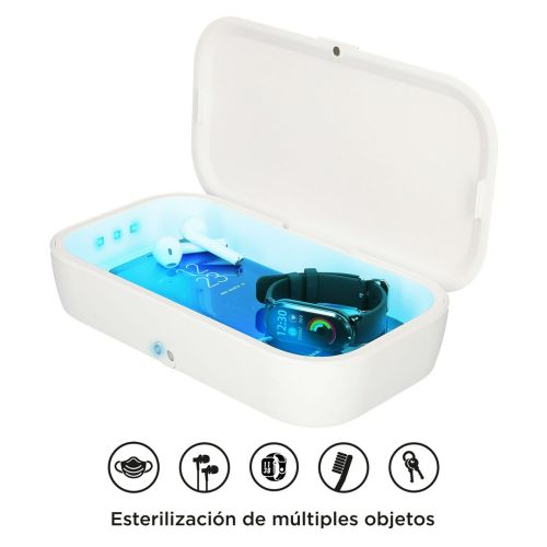CAJA ESTERILIZADORA UV C CARGADOR INALAMBRICO 10W