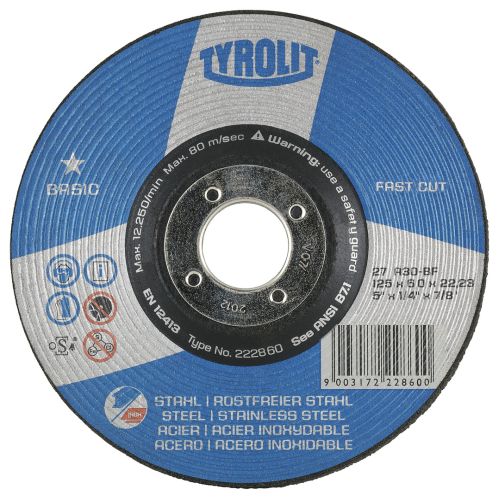 DISCO DESBASTE ACERO 178X6X22,2 BASIC TYROLIT
