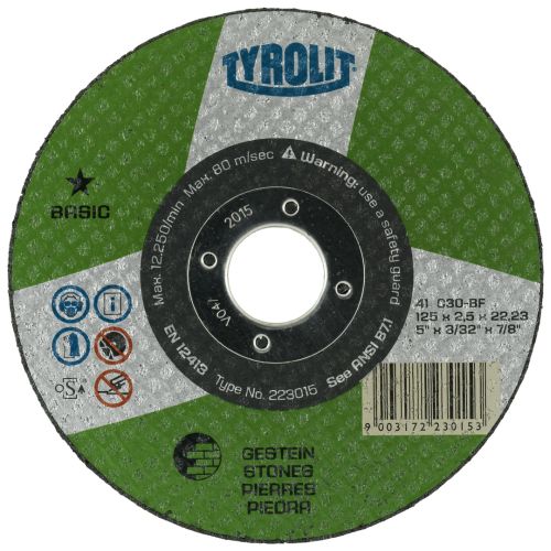 DISCO CORTE PIEDRA 115X2,5X22,2 BASIC TYROLIT