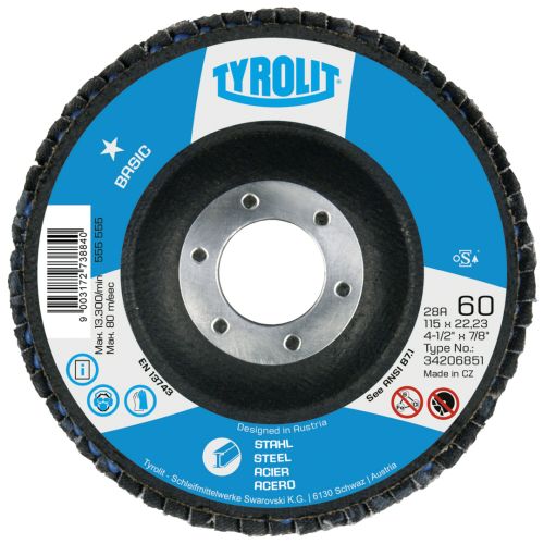 DISCO LAMINAS ACERO CORINDON 115X22,2 GRANO 120