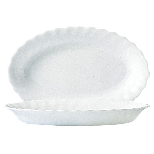 FUENTE OVAL LLANA TRIANON BLANCO 35CM