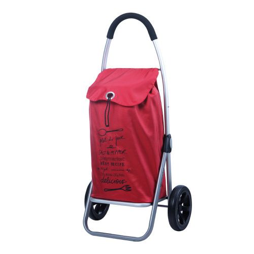 CARRO COMPRA PLEGABLE 2 RUEDAS GO TWO ROJO