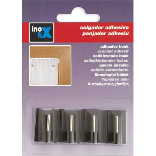 SOPORTE VISILLO ADHESIVO MARRON 4 UNID