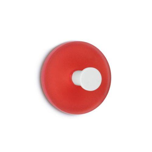 PERCHA ADHESIVA CIRCULAR 2UDS ROJO