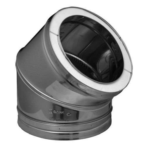 CODO ESTUFA 45§ DOBLE PARED INOX 304/304 175MM