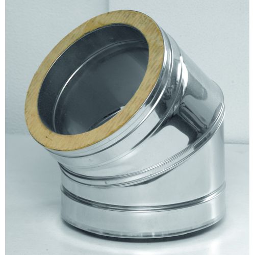 CODO ESTUFA 45§ DOBLE PARED PELLET 316L/304 100MM