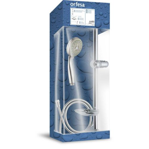 SET BARRA DUCHA FLEXO INOX Y MANGO 3 FUNCIONES CR