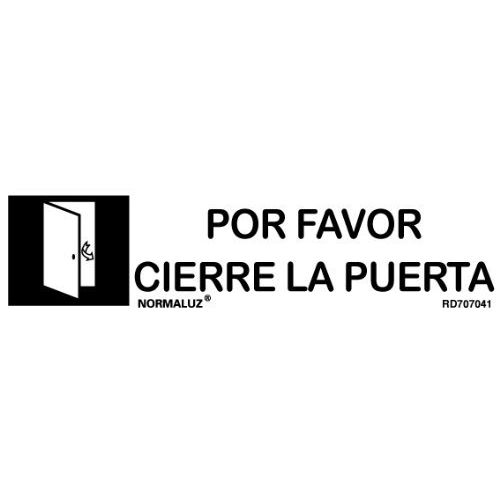 SEÑAL CIERRE LA PUERTA INOX ADHESIVA 5X20CM