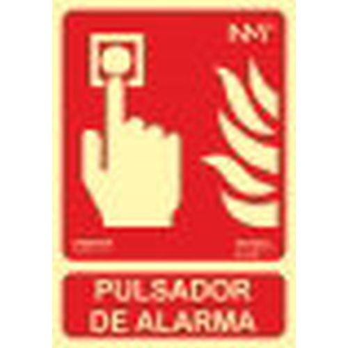 SEÑAL PVC PULSADOR ALARMA LUMINISCENTE 21X30CM