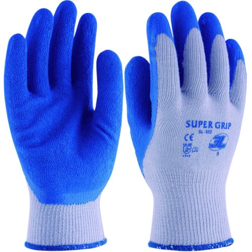 GUANTE ALGODON LATEX SUPERGRIP AZUL 8 (PARES)