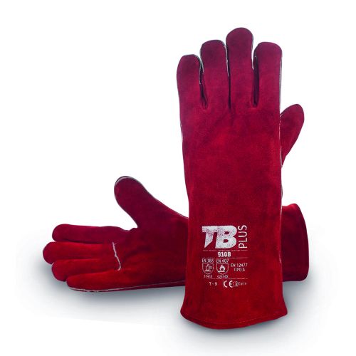 GUANTE SOLDADOR SERRAJE ROJO 34CM