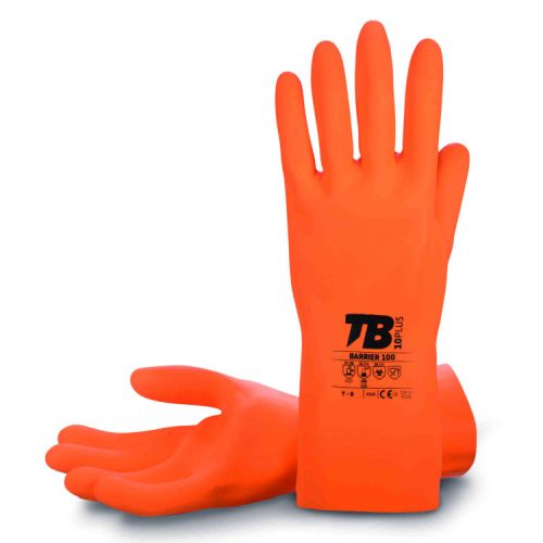 GUANTE LATEX NATURAL FLOCADO NARANJA 8 (PARES)