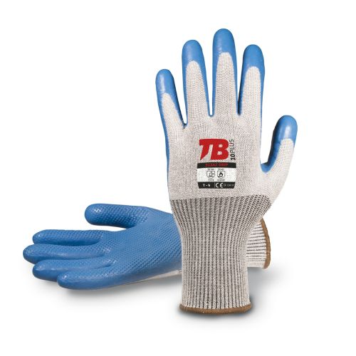 GUANTE ALGODON PALMA LATEX AZUL 10