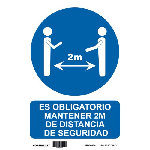 SEÑAL 2 MT DISTANCIA SEGURIDAD ADHESIVA 200X300 M
