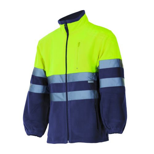 CHAQUETA POLAR ALTA VISIBILIDAD AMARILLA AZUL M