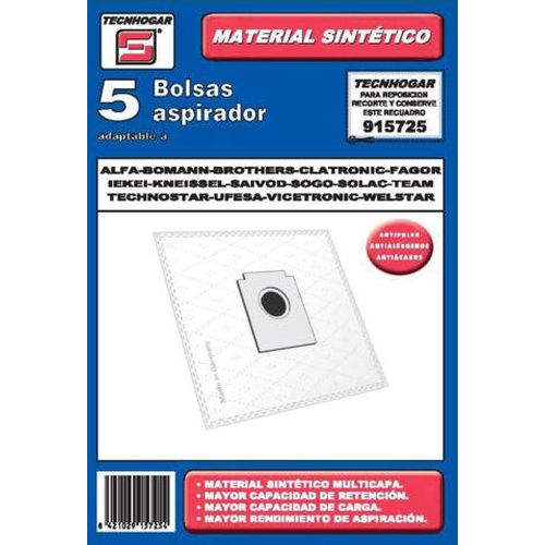 BOLSA ASPIRADOR SOLAC 901-903 5 UNIDADES SINTETICA