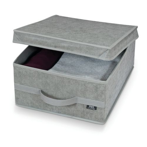 CAJA GUARDARROPA M C/ASA 35X45X18CM GRIS